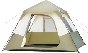 Vasitelan Camping Tent, 6 Person Dome Tent for Easy Setup in Under 1 Mins, Included Rainfly Blocks Wind & Rain, Tent for Camping, Festivals, Backyard, Sleepovers