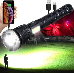 VASTFIRE Rechargeable Flashlights High Lumens Zoomable 2024 Best Floodlight Spotlight Strobe Light Lanterns Brightest Flashlight for Home Camping Power Outage Cars
