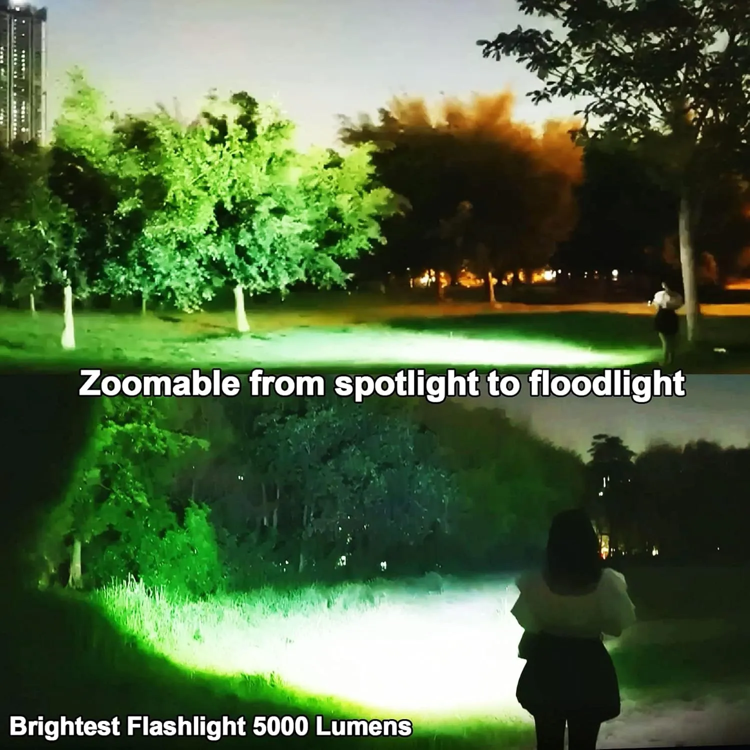 VASTFIRE Rechargeable Flashlights High Lumens Zoomable 2024 Best Floodlight Spotlight Strobe Light Lanterns Brightest Flashlight for Home Camping Power Outage Cars