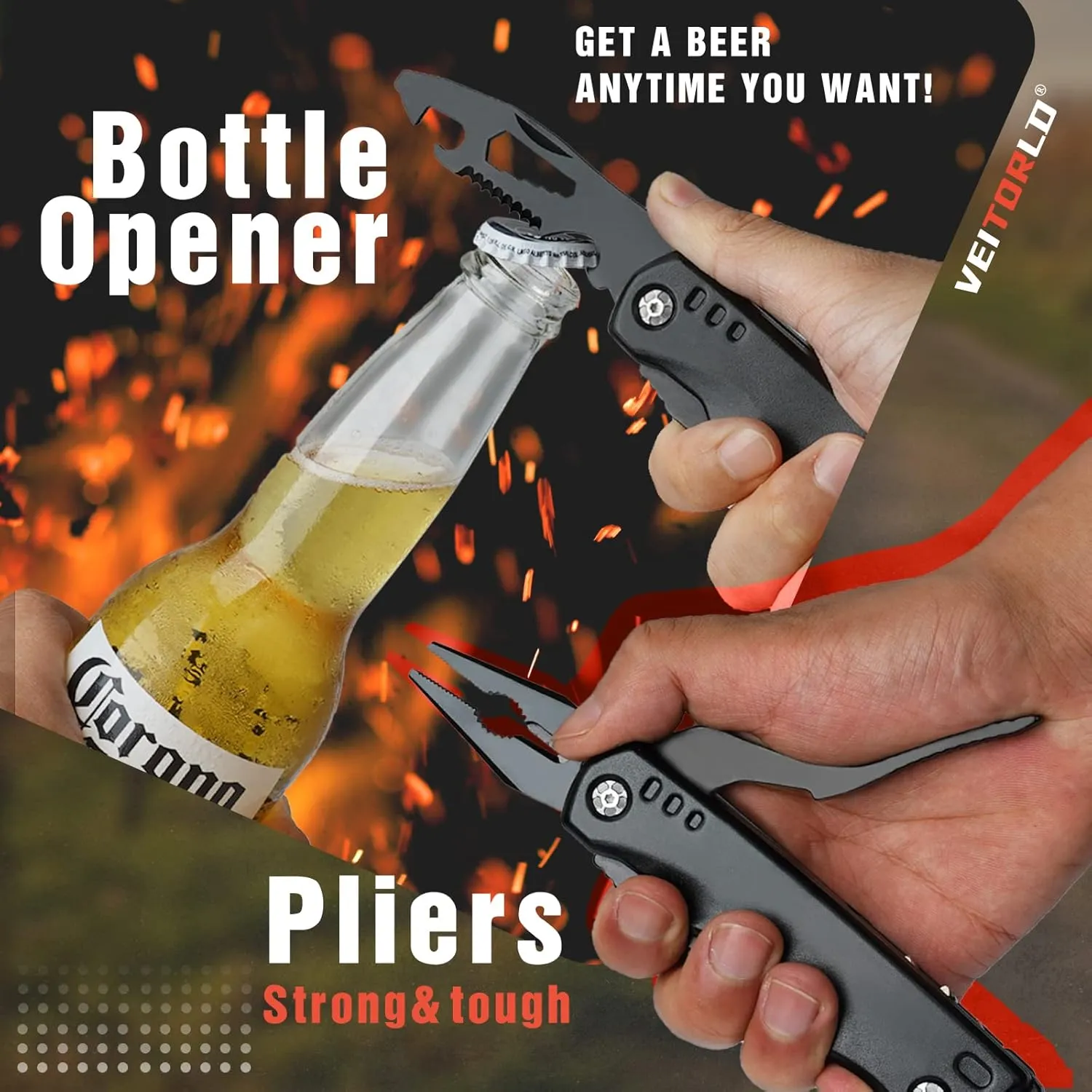 VEITORLD Gifts for Papa, Father's Day, Unique Birthday Gift Ideas for Papa Men Dad from Wife Daughter Son, All in One Survival Tools Hammer Multitool, Cool Gadgets Presents, Camping Accessories