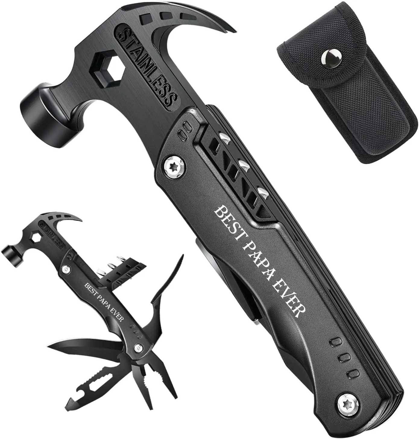 VEITORLD Gifts for Papa, Father's Day, Unique Birthday Gift Ideas for Papa Men Dad from Wife Daughter Son, All in One Survival Tools Hammer Multitool, Cool Gadgets Presents, Camping Accessories