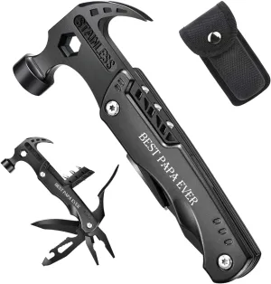 VEITORLD Gifts for Papa, Father's Day, Unique Birthday Gift Ideas for Papa Men Dad from Wife Daughter Son, All in One Survival Tools Hammer Multitool, Cool Gadgets Presents, Camping Accessories