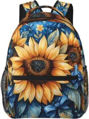 Vibrant Sunflowers And Blue Butterfly Lightweight Backpack For Trekking Women/Female Unisex