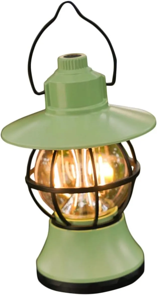 VICASKY Camping Lights Camp Lamp Tent Light Small Powered LED Outdoor Solar Portable Camping Light Tent Lamp Retro Camp Light Camping Lantern for Camping Survival Lamp Abs Light Green