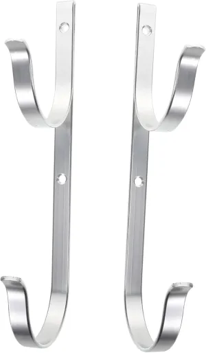 VICASKY Pool Pole Hangers Hooks 2 Pack Heavy Duty Aluminum Alloy for Swimming Pool Telescopic Poles Skimmer Nets Brush Storage