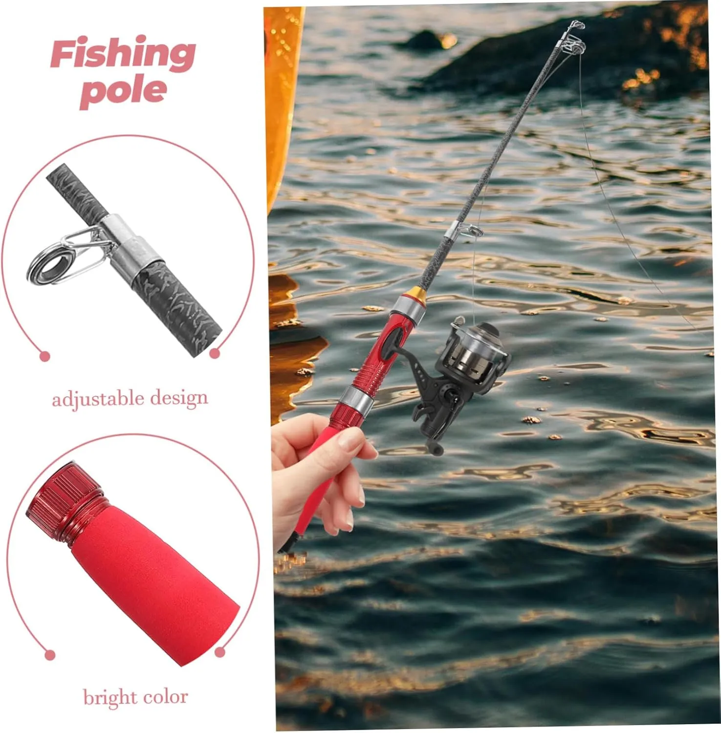 VICASKY Sea Pole Portable Fishing Pole Pocket Fishing Rod Micro Fishing Rod Telescopic Fishing Rods Fish Rod