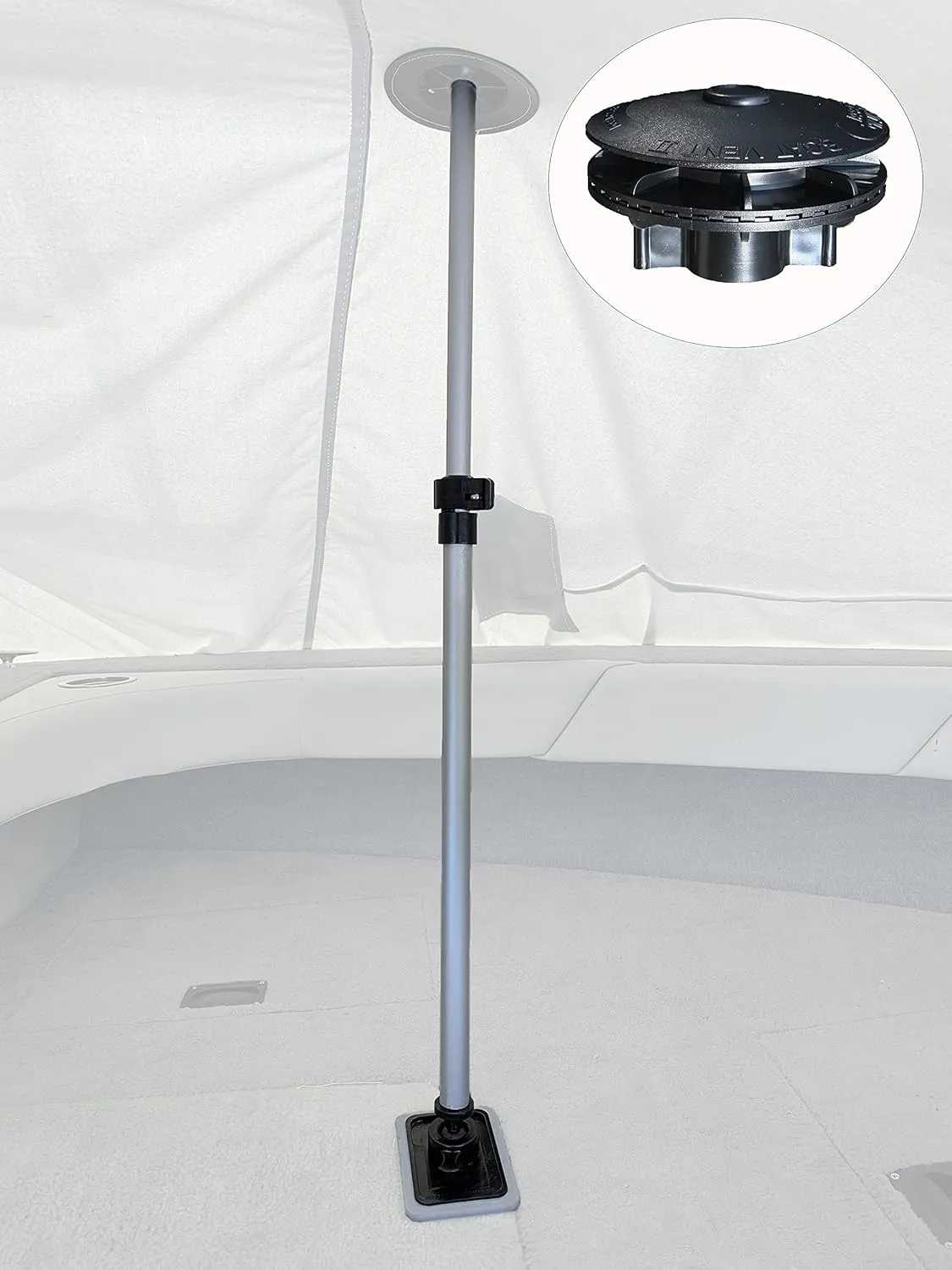 Vico Marine Boat Cover Support System – Pole   Boat Vent 2   Pole Base (34" - 59") GXP59A-1 BV2 PBR BLK – Easy Installation, UV-Resistant