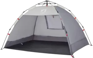 vidaXL Beach Tent 2-Person, Outdoor Shelter, Camping Tent for Garden Patio, Backpacking Tent, Beach Canopy, Gray Quick Release Waterproof