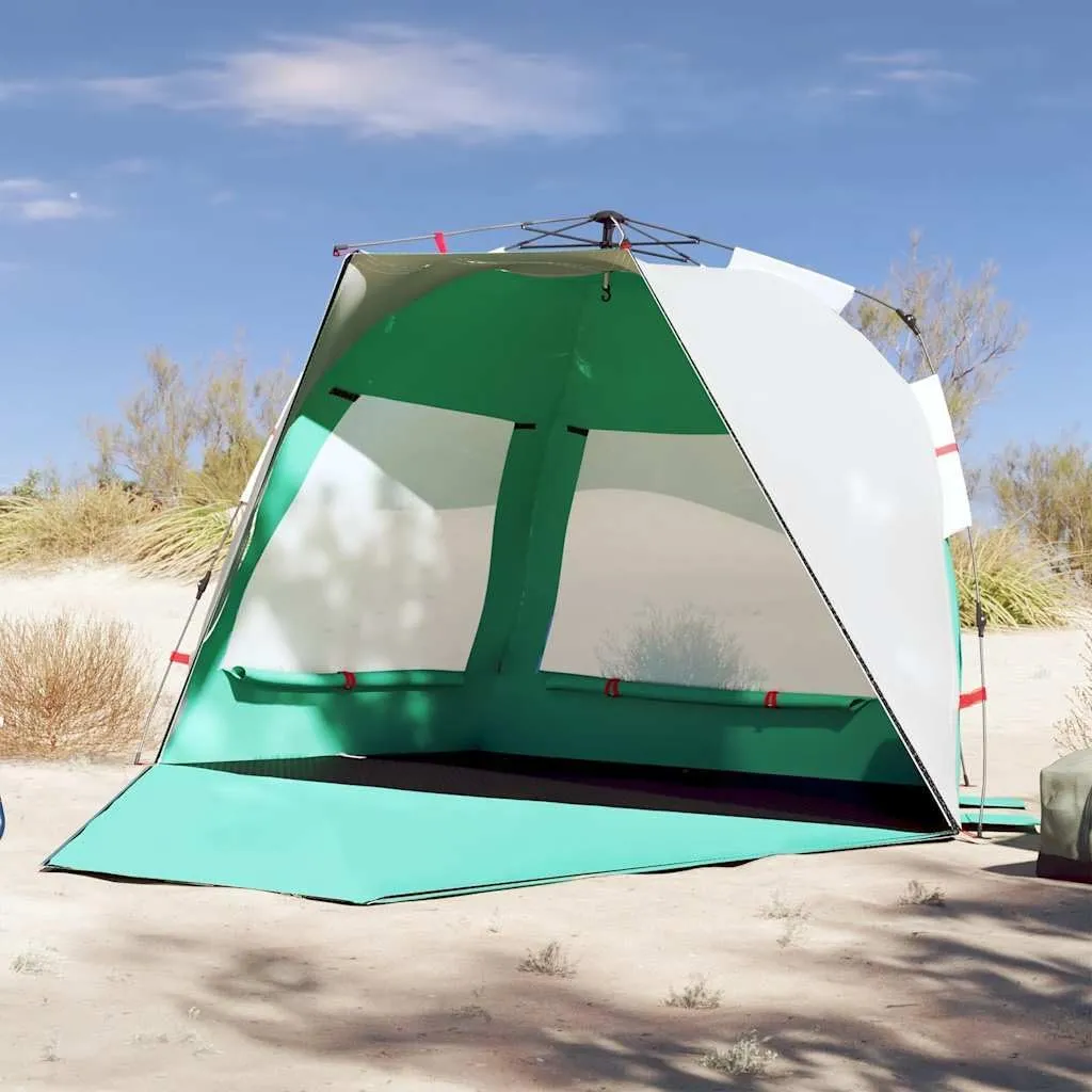 vidaXL Beach Tent 3-Person, Outdoor Shelter, Camping Tent for Garden Patio, Backpacking Tent, Beach Canopy, Sea Green Quick Release Waterproof