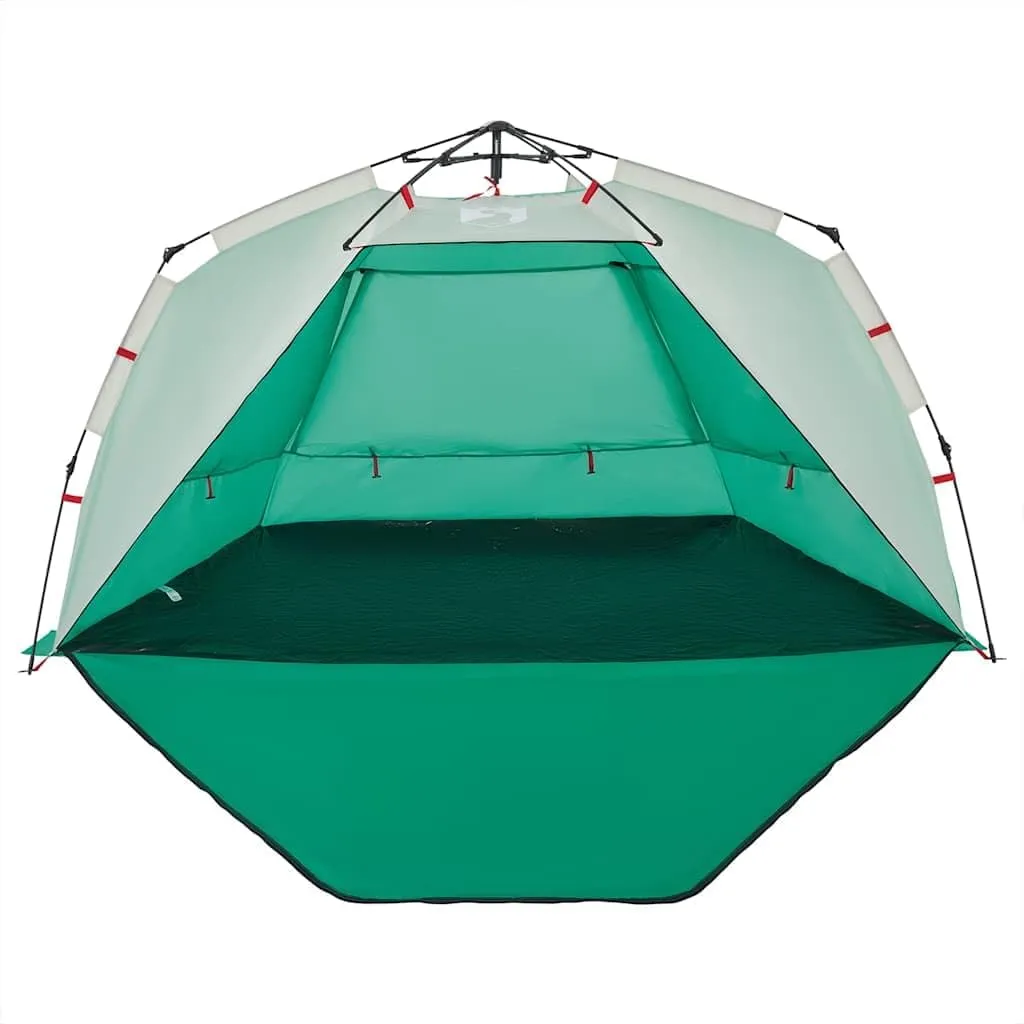 vidaXL Beach Tent 3-Person, Outdoor Shelter, Camping Tent for Garden Patio, Backpacking Tent, Beach Canopy, Sea Green Quick Release Waterproof