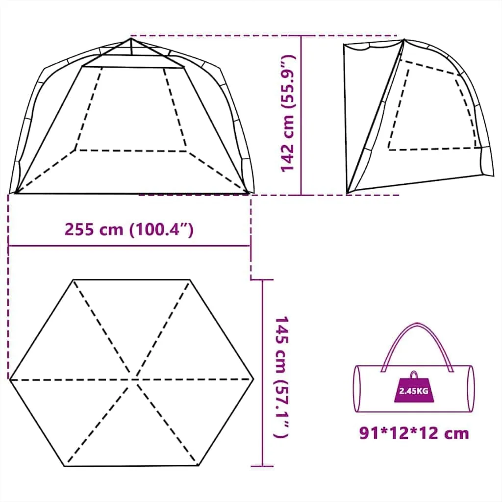 vidaXL Beach Tent 3-Person, Outdoor Shelter, Camping Tent for Garden Patio, Backpacking Tent, Beach Canopy, Sea Green Quick Release Waterproof