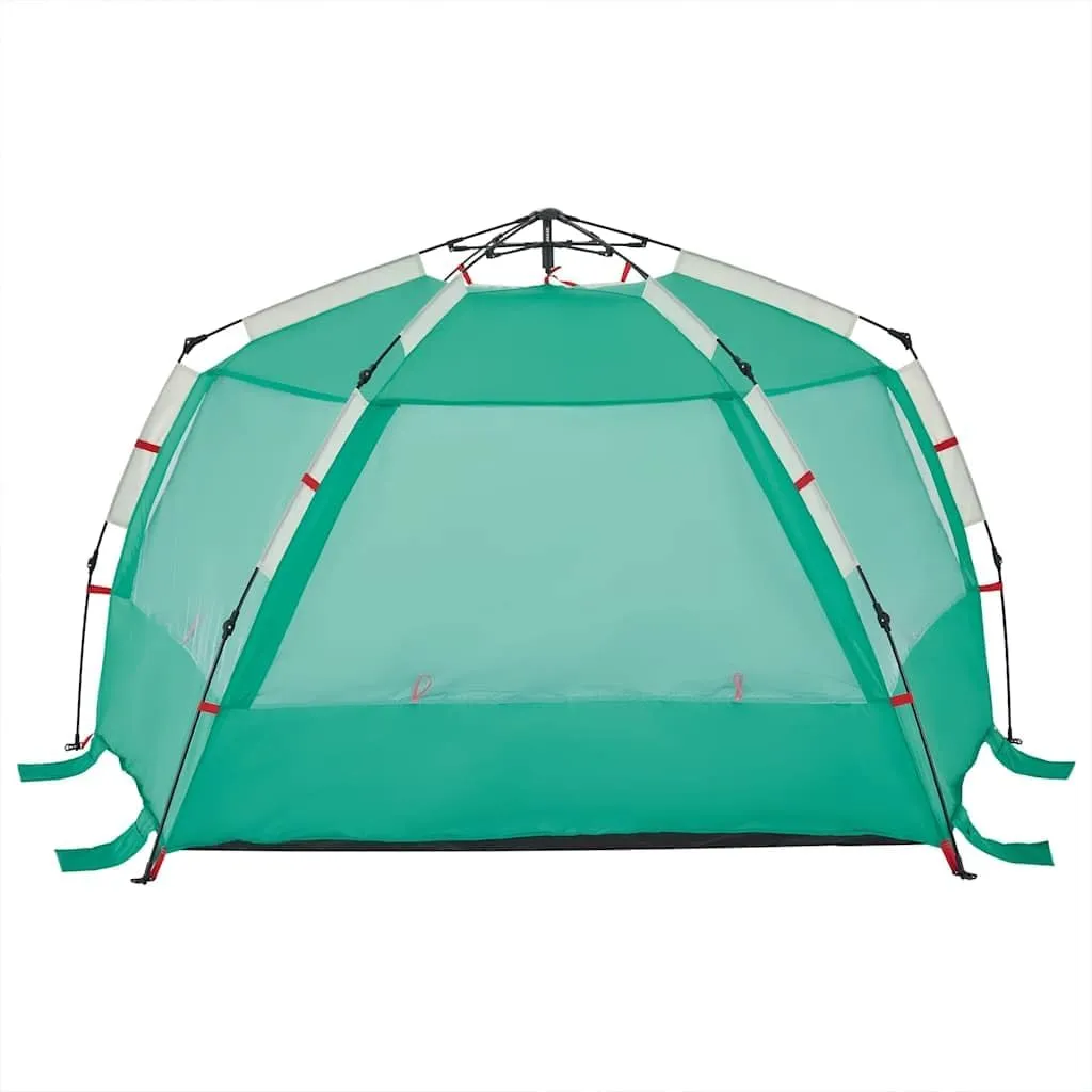 vidaXL Beach Tent 3-Person, Outdoor Shelter, Camping Tent for Garden Patio, Backpacking Tent, Beach Canopy, Sea Green Quick Release Waterproof