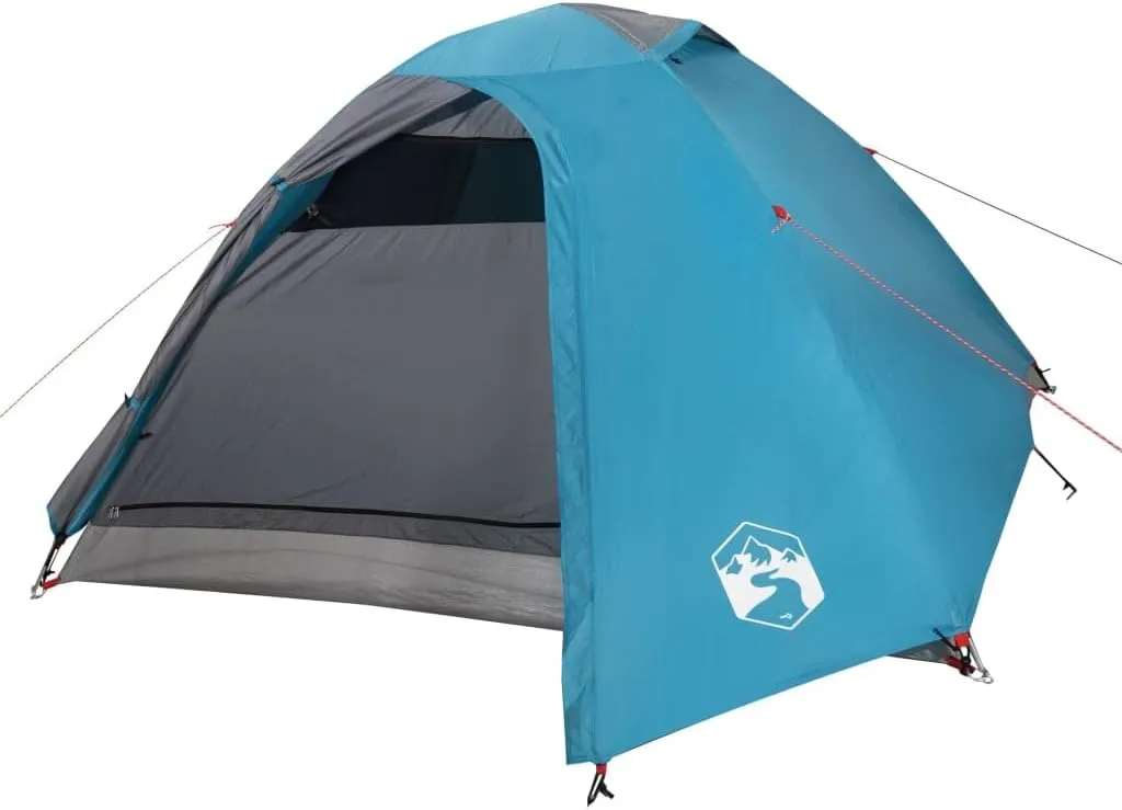 vidaXL Camping Tent Dome 4-Person Blue Waterproof