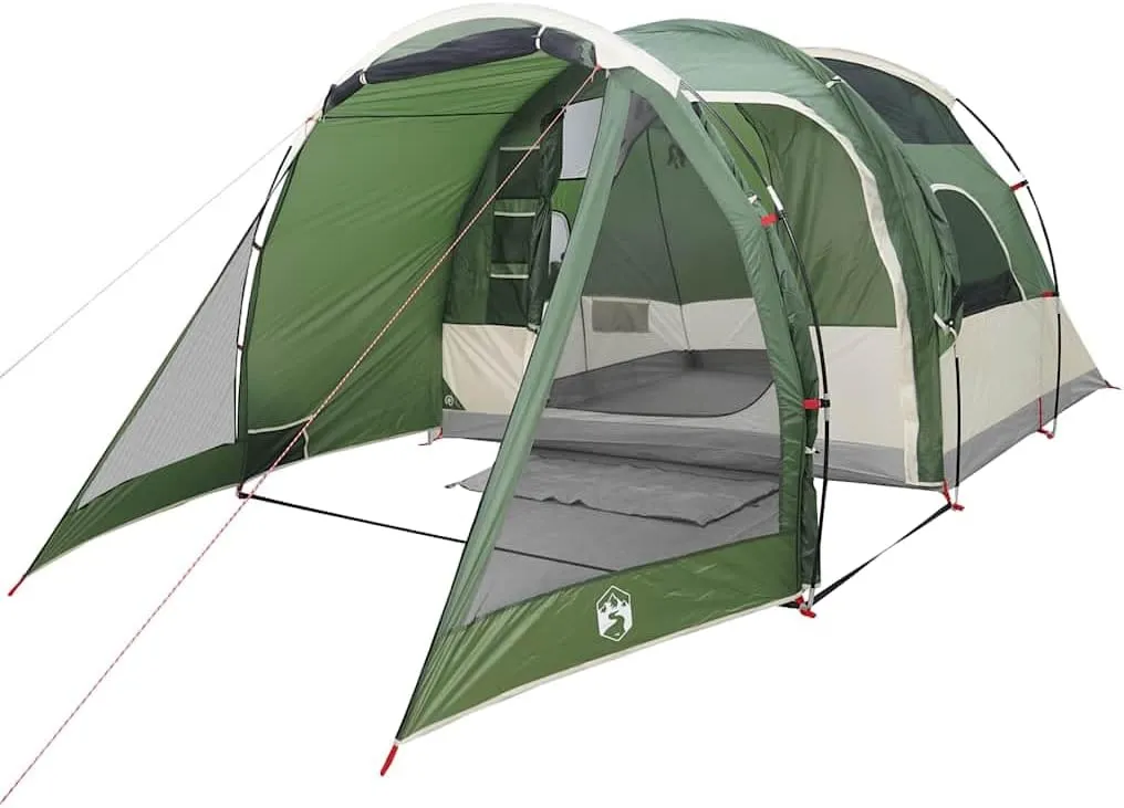 vidaXL Camping Tent Tunnel 4-Person Green Waterproof, Tent, Camping shelter, Garden shelter, Garden Tent, Outdoor shelter, Waterproof Tent