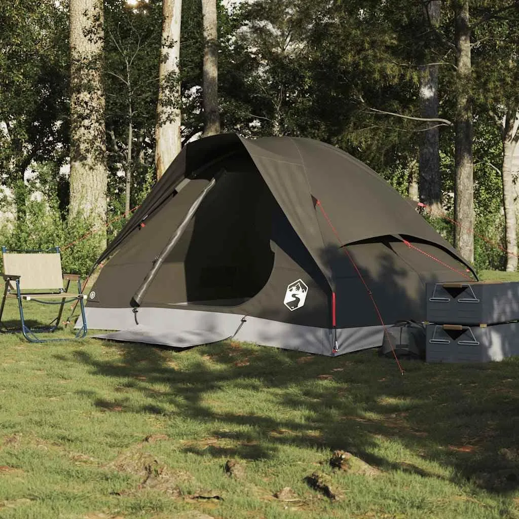 vidaXL Family Tent Dome Camping Shelter Utility Tent Blackout Fabric Waterproof