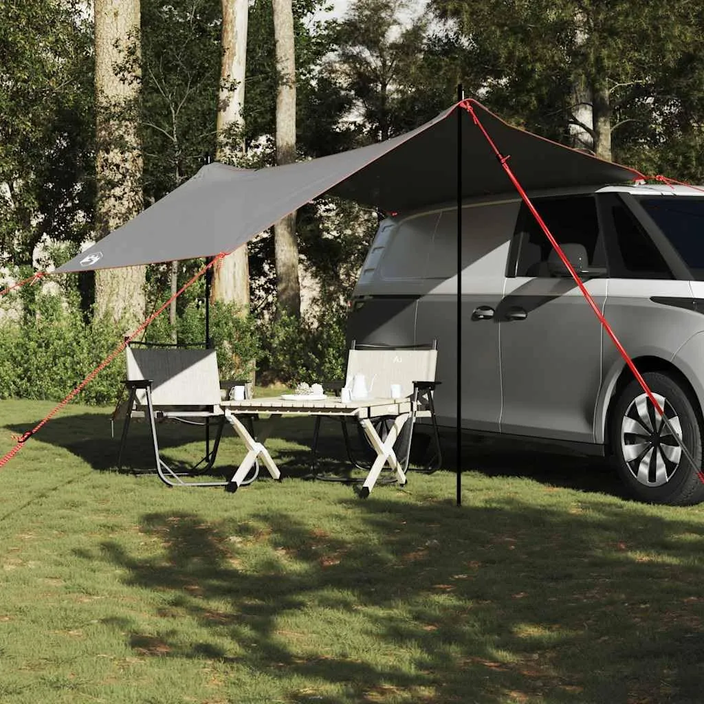 vidaxl - Waterproof car Tent Grey/Orange - Transform Your Vehicle into a Camping shelter with Ample Space, Durable 185T Polyester with PU Coating, Easy Assembly - 161.4" L x 98.4" W x 78.7" H