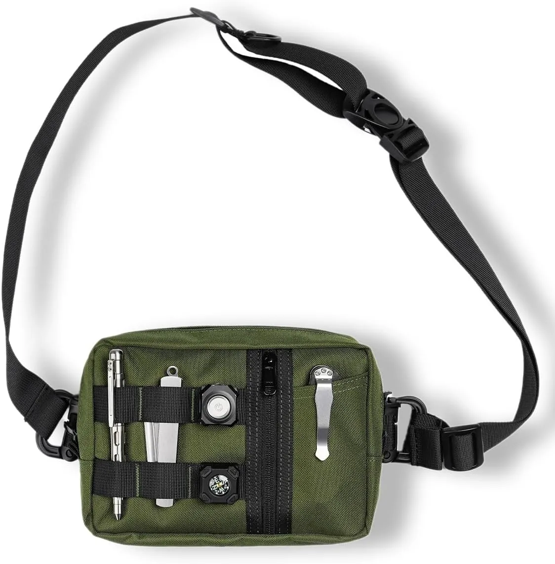 VIPERADE CHW2 Small Tactical Messenger Bag For Men, Sling EDC Bag, Fanny Pack, EDC Chest Bag, Travel Hiking Concealed Carry Gear Bag, EDC Shoulder Bag(Green)