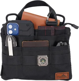 VIPERADE VE5 Slim EDC Pouch with 7 Pockets, Mens Pocket Organizer Multitool Pouch, Mini Crossbody Messenger Bag (No Strap)