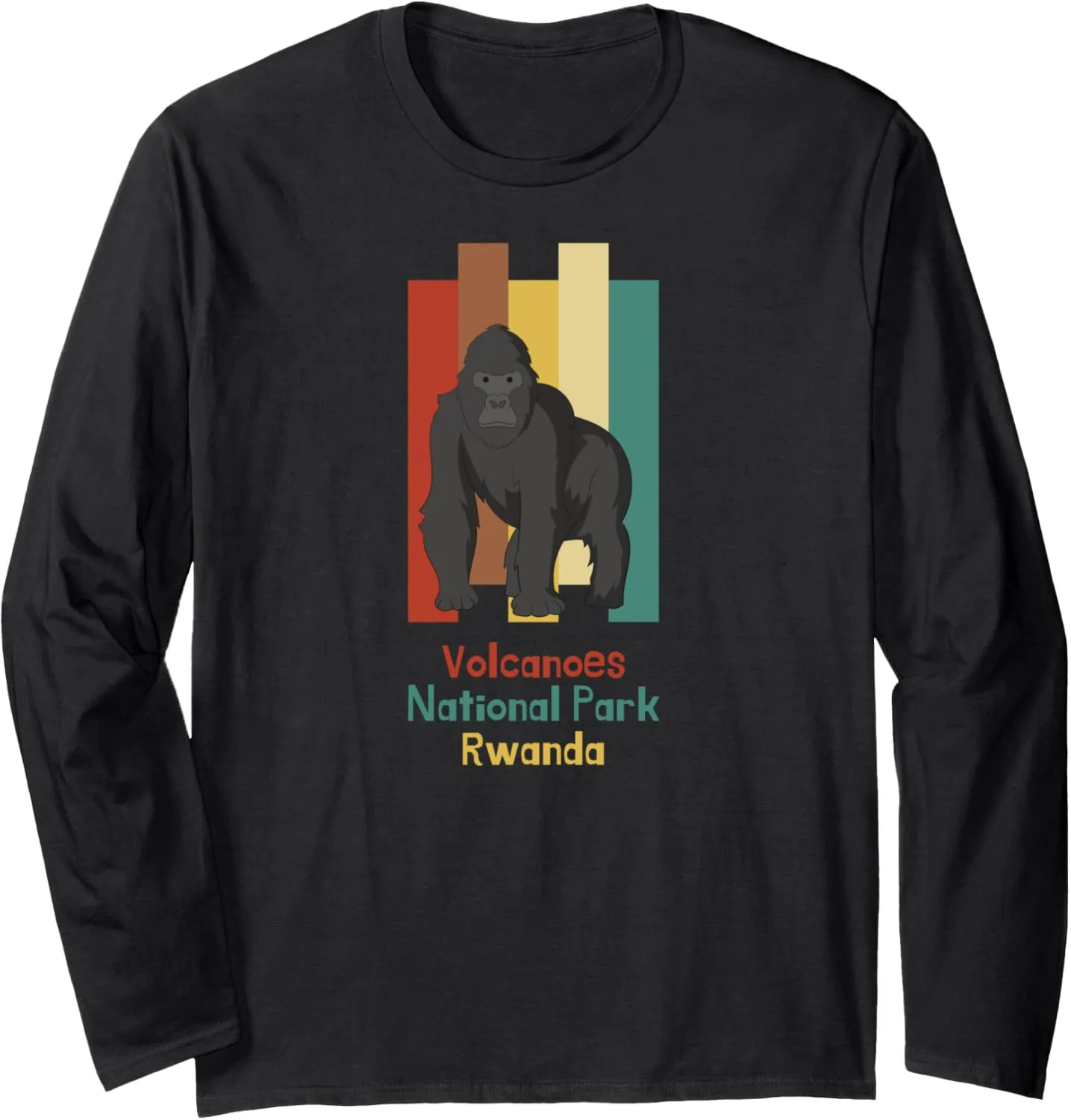 Volcanoes National Park Gorilla Trekking Rwanda Long Sleeve T-Shirt