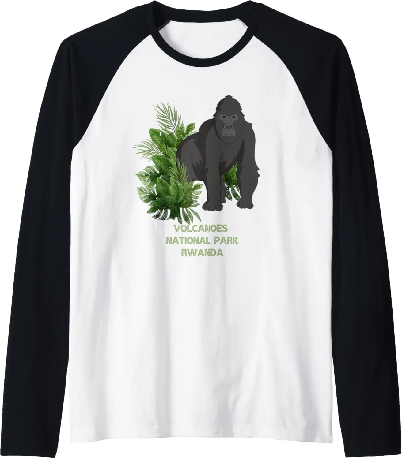 Volcanoes National Park Gorilla Trekking Rwanda Raglan Baseball Tee