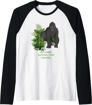 Volcanoes National Park Gorilla Trekking Rwanda Raglan Baseball Tee