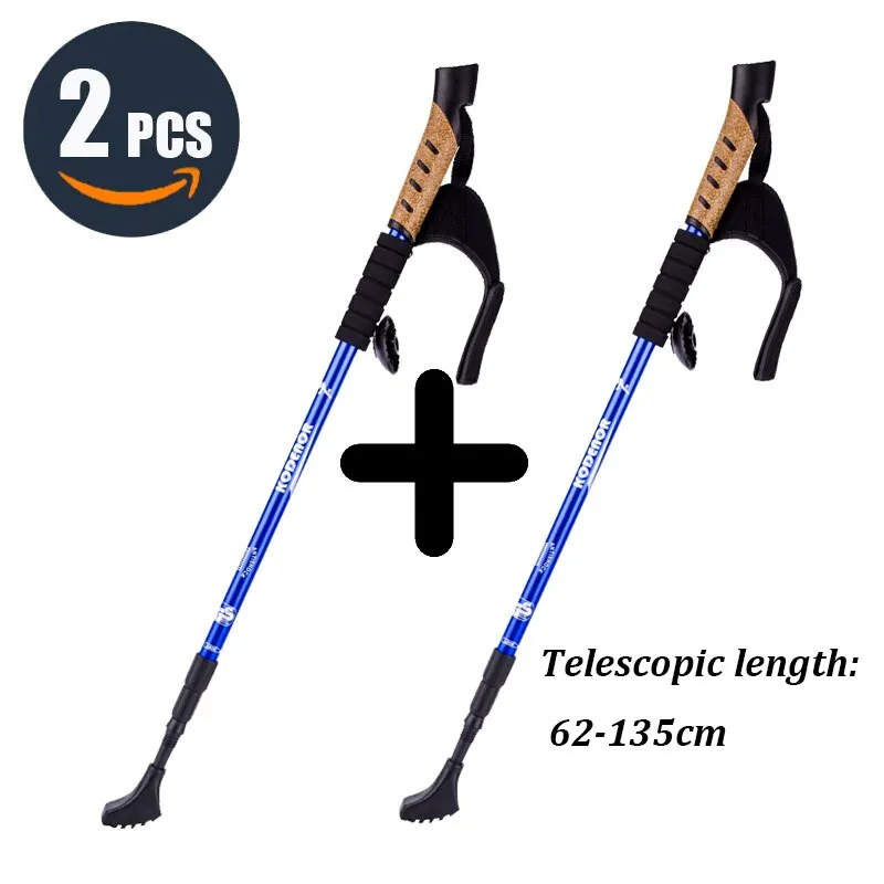 Walking Adjustable Trekking Pole Anti Shock Ultra Light Alpinism Poles Telescopic Ultralight
