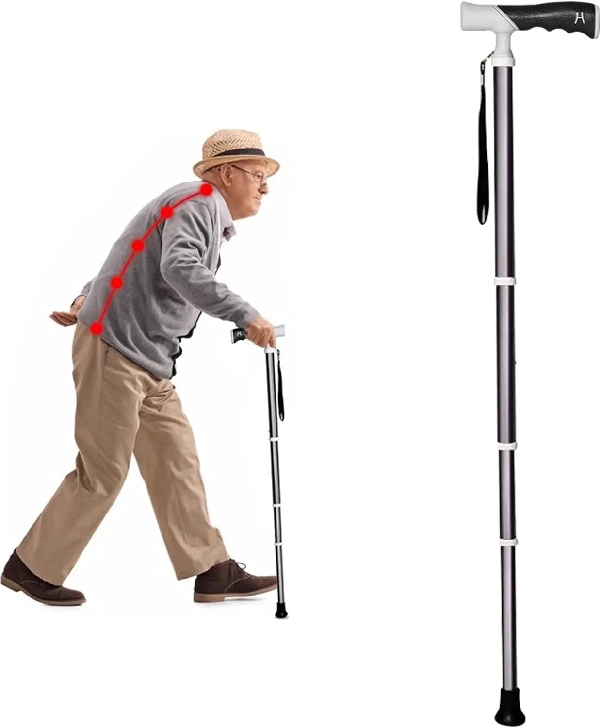 Walking Canes for Seniors Walking Poles with Adjustable Height Lightweight Sturdy Walking Crutches Walking Stick for Women Men Adults