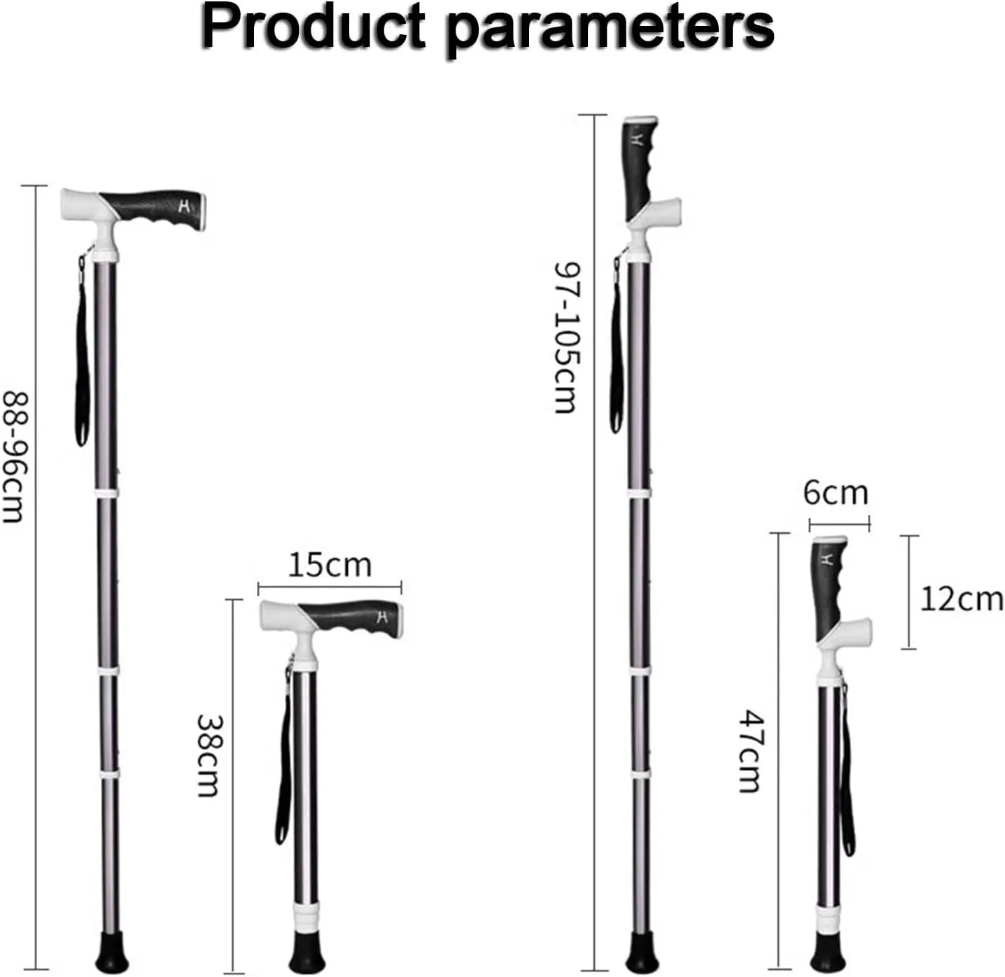 Walking Canes for Seniors Walking Poles with Adjustable Height Lightweight Sturdy Walking Crutches Walking Stick for Women Men Adults