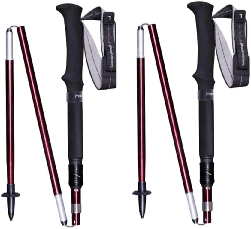 Walking Poles Hiking Trekking Poles 2-Pack Lightweight Aluminum Alpenstocks Mountaineering Anti Shock Trekking Poles Ultra Strong Locking with Accessories and Carrying Bag for Hiking, Camping for Men