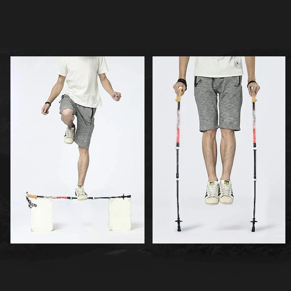 Walking Sticks 62-135cm Nordic Walking Poles Adjustable Trekking Poles Telescopic Walking Sticks Anti Shock Hiking Stick Trekking Poles (Color : B)