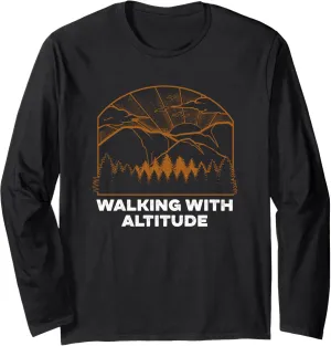 Walking with Altitude Camping Mountain Camper Summit Hiking Long Sleeve T-Shirt