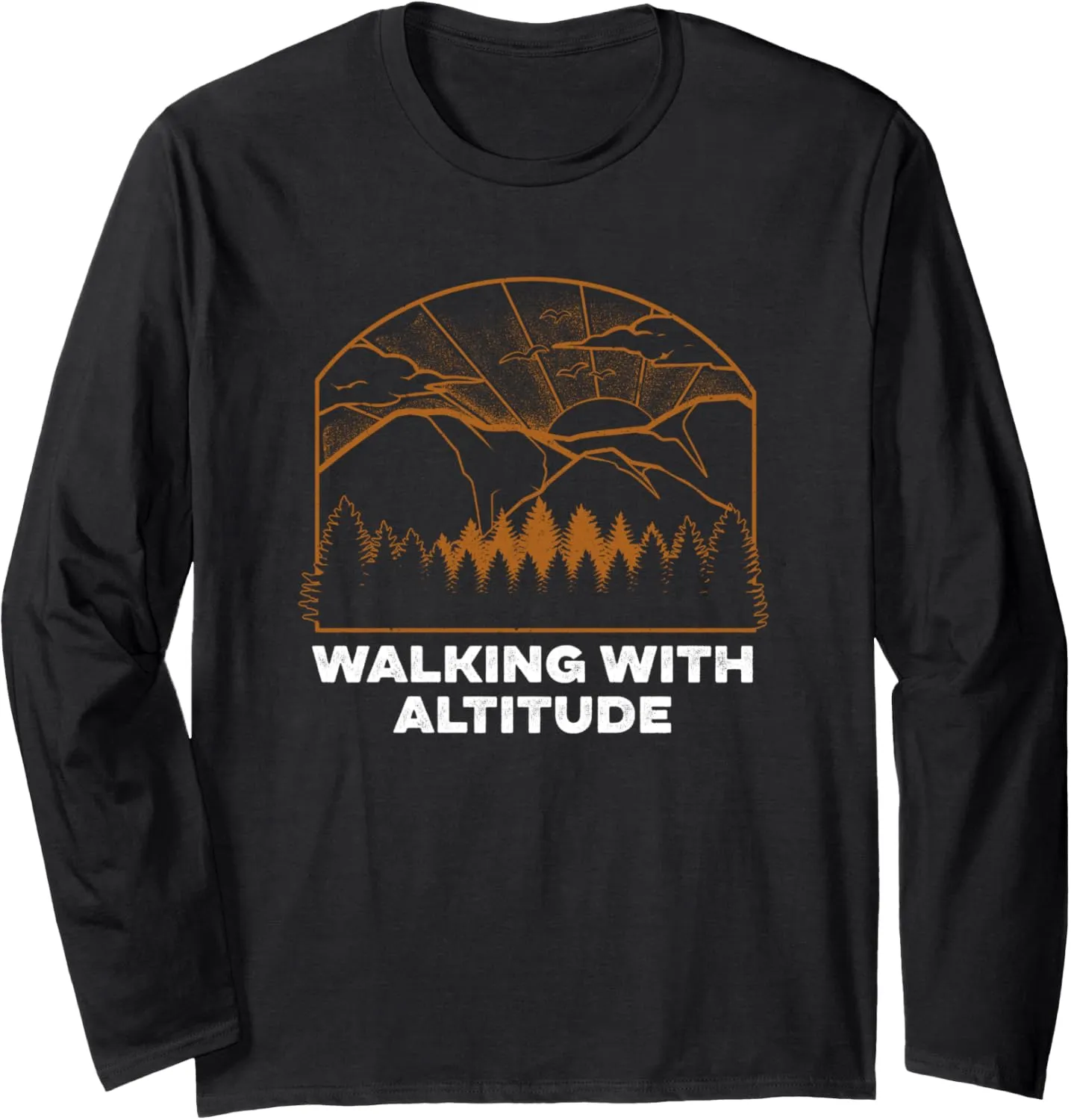 Walking with Altitude Camping Mountain Camper Summit Hiking Long Sleeve T-Shirt