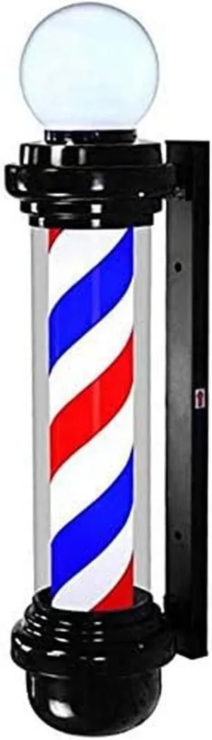 Wall Lamps Barber Pole Salon Light 88cm Traditional Barber Shop Pole,Classic Red White Blue Illuminating and Rotating Stripes, Outdoor Waterproof Wall Lights Hairdressing Barber Shop Pole Lamp
