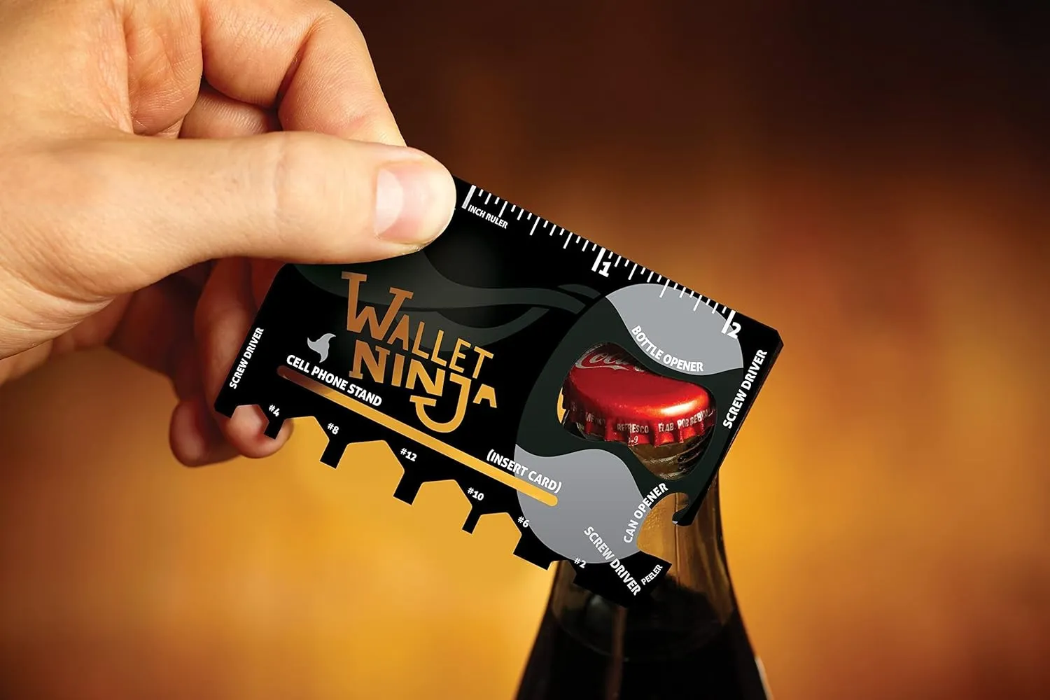 Wallet Ninja Multitool Card – 18 in 1 Credit Card Size Multi-Tool for Quick Repairs, EDC Survival Gear, Bottle Opener, Camping – Cool Gadget and Stocking Stuffer – Black (3)