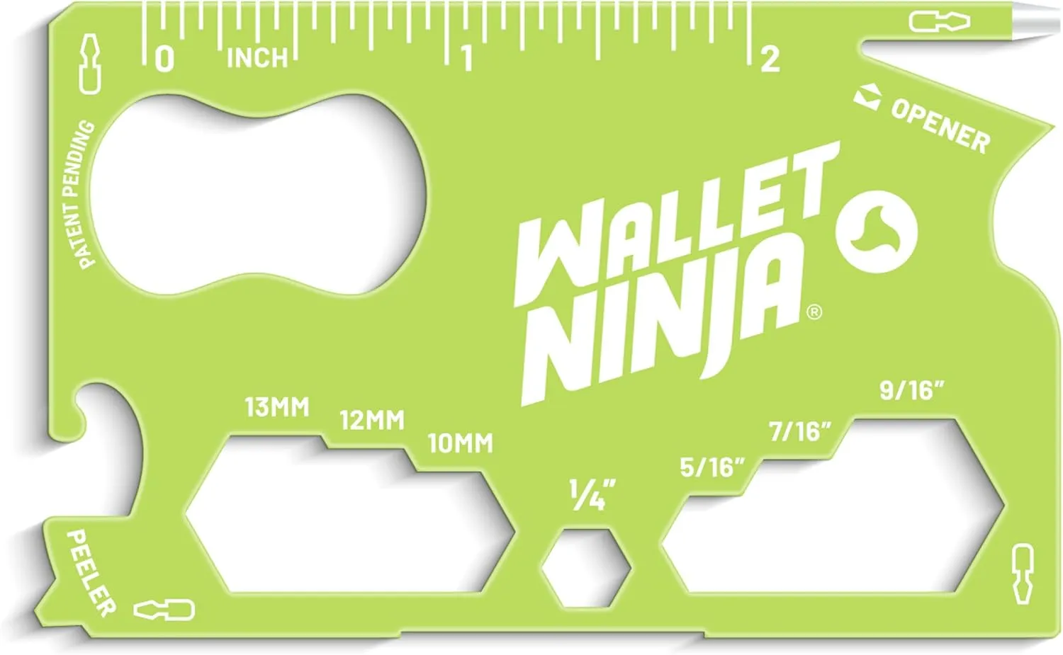Wallet Ninja Plus: (Eye Mirror   Nail Filer) 21 in 1 Multitool (Island Green)