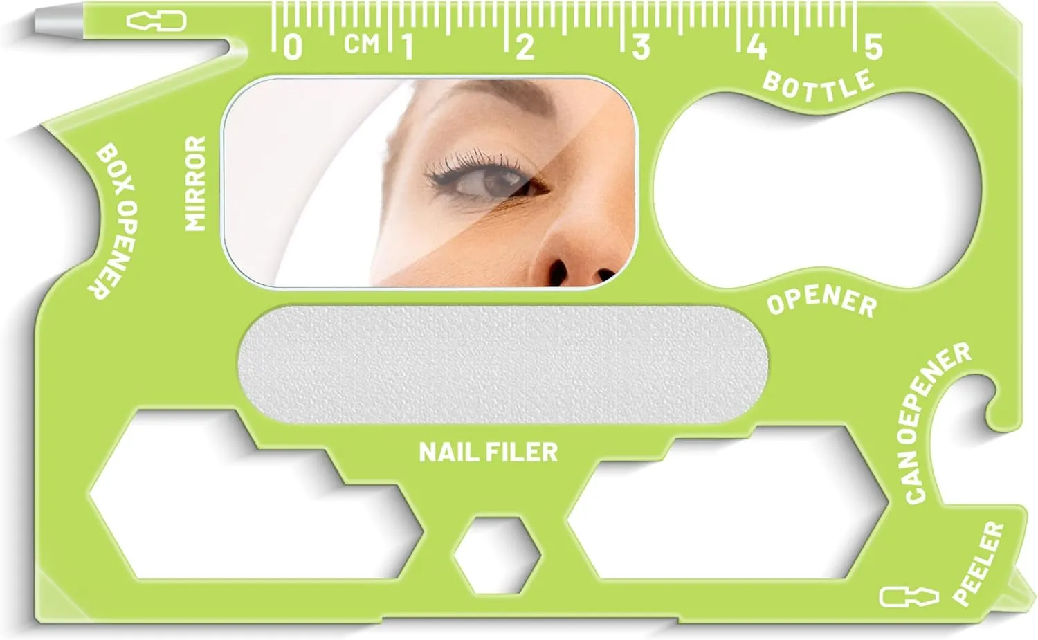 Wallet Ninja Plus: (Eye Mirror   Nail Filer) 21 in 1 Multitool (Island Green)