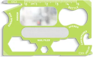 Wallet Ninja Plus: (Eye Mirror   Nail Filer) 21 in 1 Multitool (Island Green)