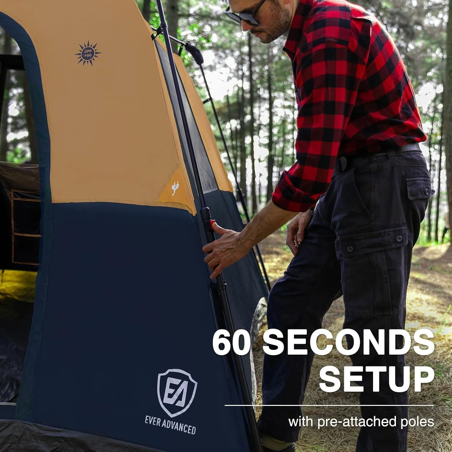 Water-Resistant 6-Person Blackout Tent - Easy & Instant Setup