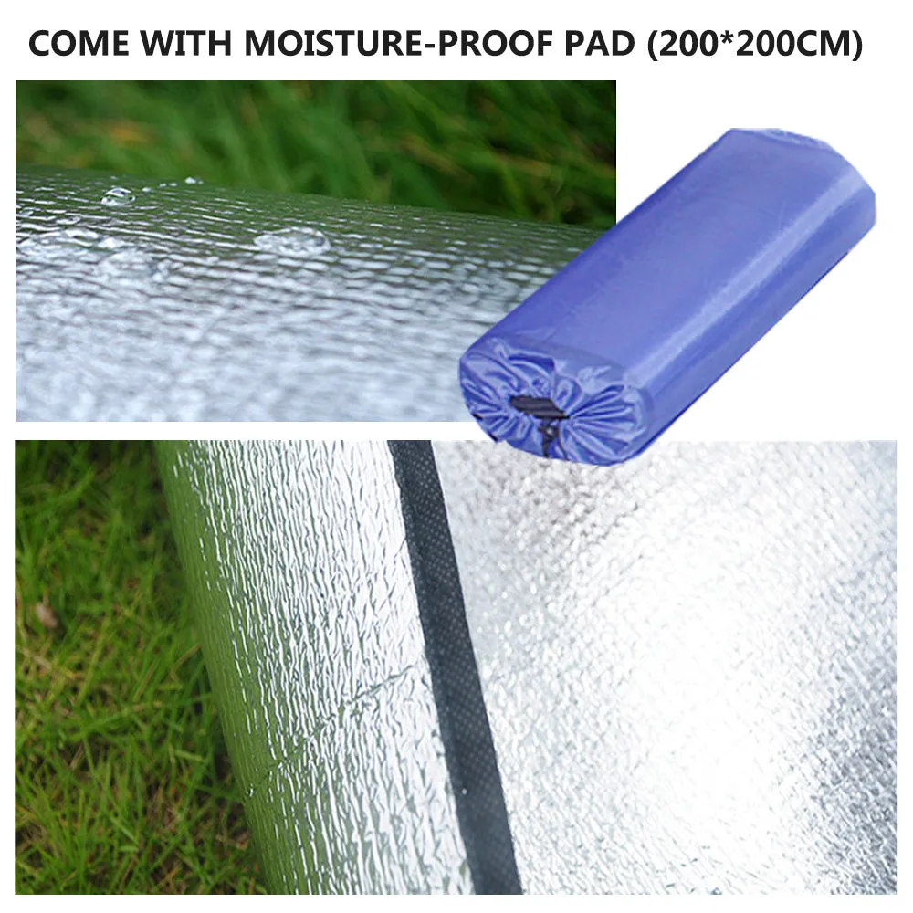 Waterproof Automatic Camping Tent 3-4 Person Come with Moisture Proof Pad(Blue)-NT_Rural
