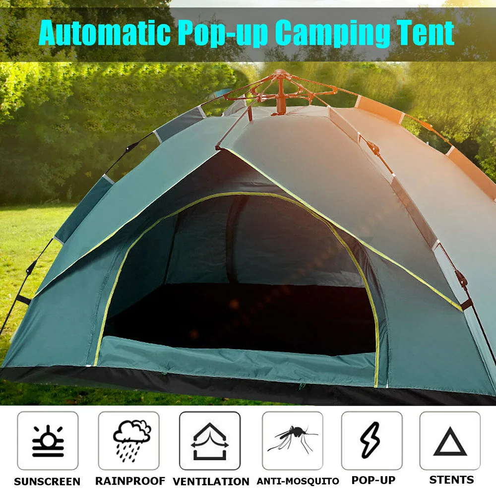 Waterproof Automatic Camping Tent 3-4 Person Come with Moisture Proof Pad(Blue)-TAS_Metro
