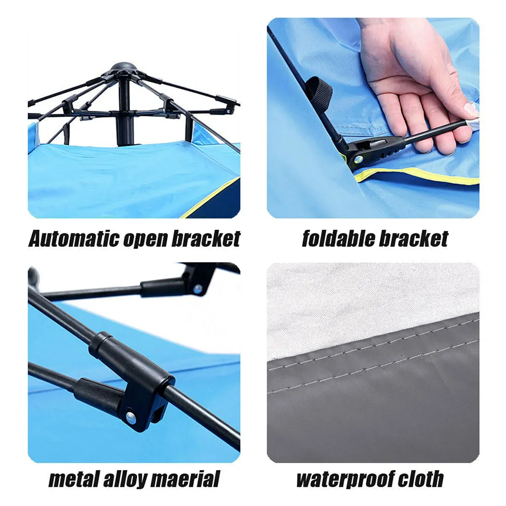 Waterproof Automatic Camping Tent 3-4 Person Come with Moisture Proof Pad(Blue)-VIC_Metro