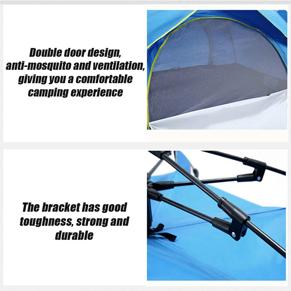 Waterproof Automatic Camping Tent 3-4 Person Come with Moisture Proof Pad(Blue)-VIC_Metro