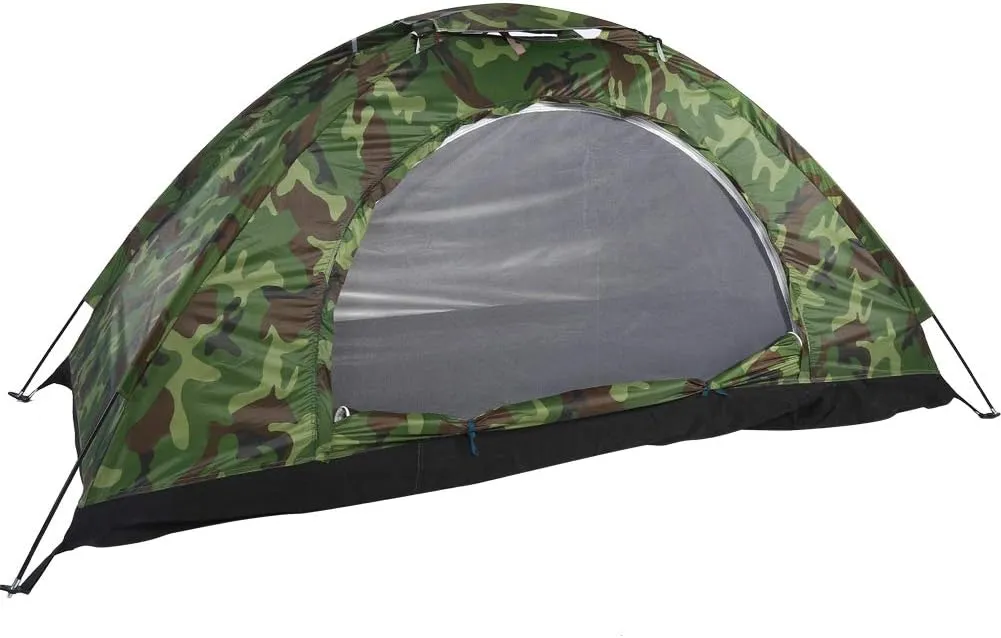 Waterproof Camouflage Tent Camping Tent Lightweight for Hiking One Person