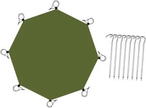 Waterproof Octagonal Tent Footprint Ground Mat Hammock Shelter Groundsheet Camping Tarp for Camping Equipment, with 8 Ground Nails