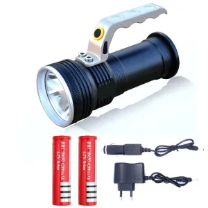 waterproof Rechargeable led flashlight 3800LM XPE Q5 hand lamp Torch Portable light Lantern Use 2*18650 Battery car AC charger