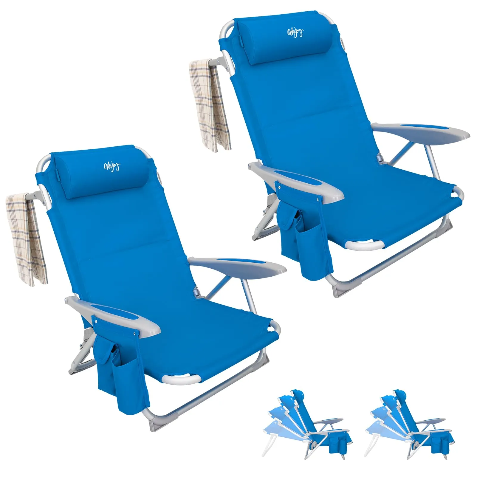 WEJOY Adjustable Beach Chair Set of 2