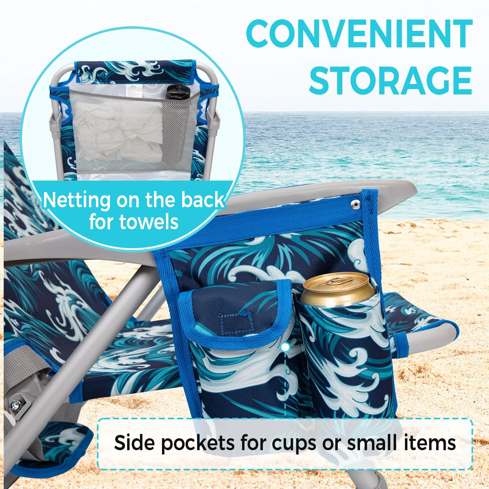 WEJOY Adjustable Beach Chair Set of 2