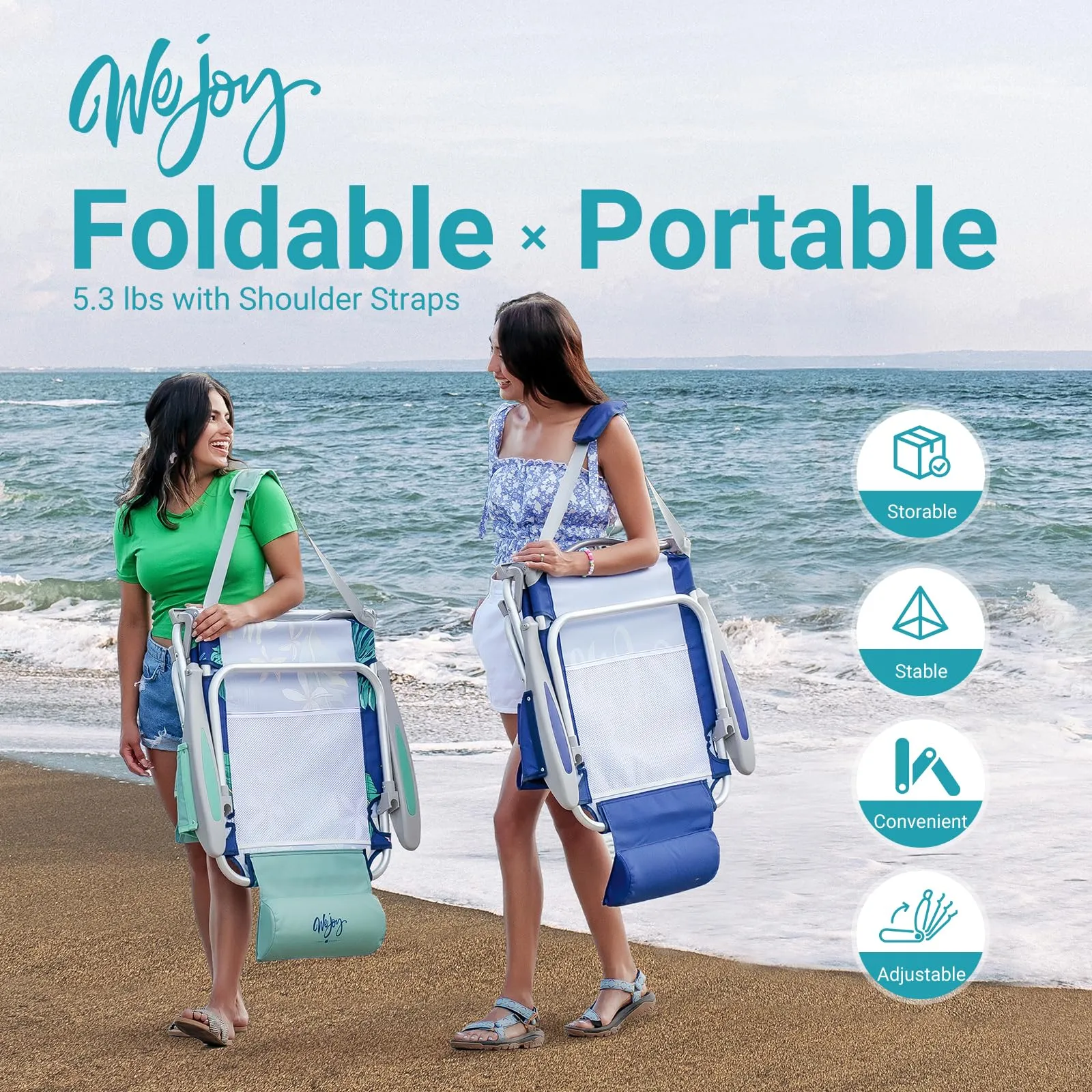 WEJOY Adjustable Beach Chair Set of 2