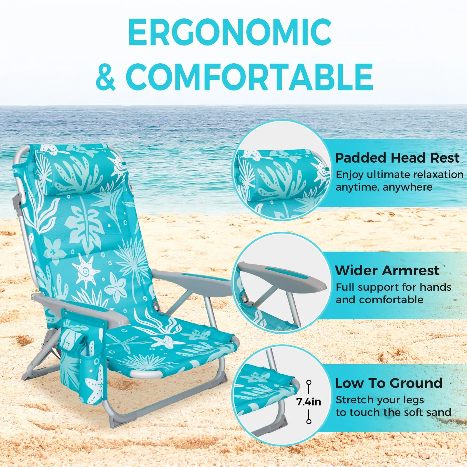 WEJOY Adjustable Beach Chair Set of 2