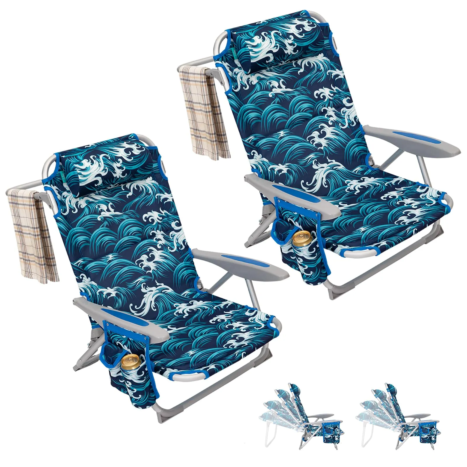 WEJOY Adjustable Beach Chair Set of 2